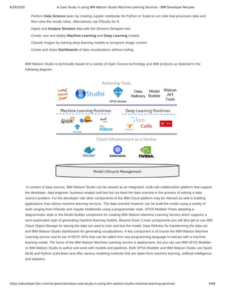 A case study in using ibm watson studio machine learning services ibm ...