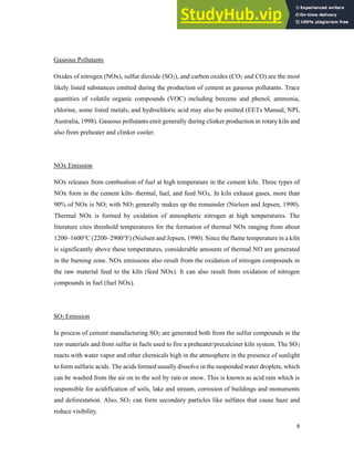 A Case Study On Air Pollution In Cement Industry Course Title ...