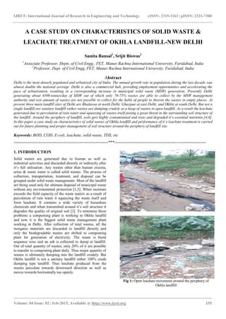 A case study on characteristics of solid waste & leachate treatment of ...