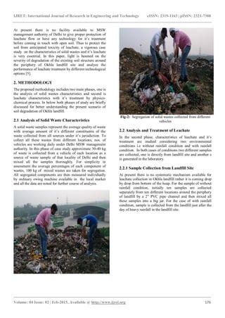 A case study on characteristics of solid waste & leachate treatment of ...