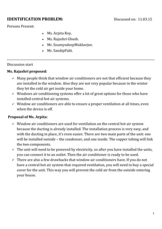 A case study on improvement of an air conditioning system | PDF