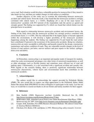 Rutter Study A Case Study On The Causal Of Motorcycle Accidents Among Polytechnic S ...