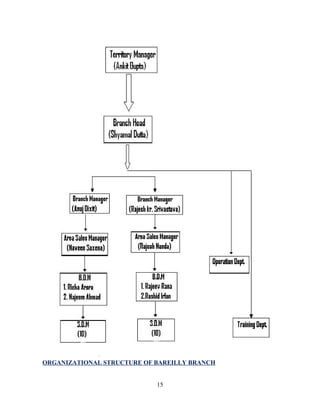 ORGANIZATIONAL STRUCTURE OF BAREILLY BRANCH


                            15
 