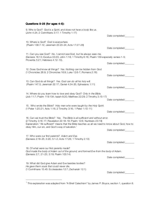 A Catechism For Boys And Girls