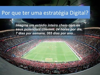 Por que ter uma estratégia Digital? Imagine um estádio inteiro cheio com os seus potenciais clientes, 24 horas por dia, 7 ...