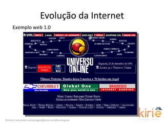 Evolução da Internet Exemplo web 1.0 