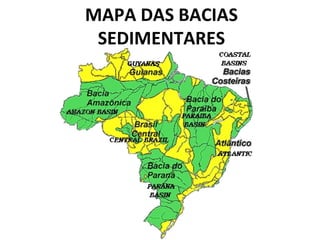 MAPA DAS BACIAS
SEDIMENTARES
 