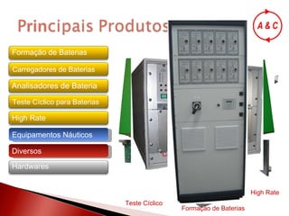 Analisadores de Bateria High Rate Formação de Baterias Hardwares Diversos Equipamentos Náuticos Carregadores de Baterias High Rate Nossos Hardwares Teste Cíclico Formação de Baterias Teste Cíclico para Baterias Carregadores de Baterias 