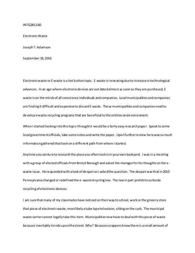 e waste research paper intg