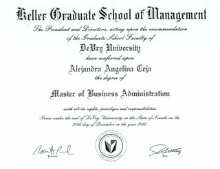 MBA Diploma.