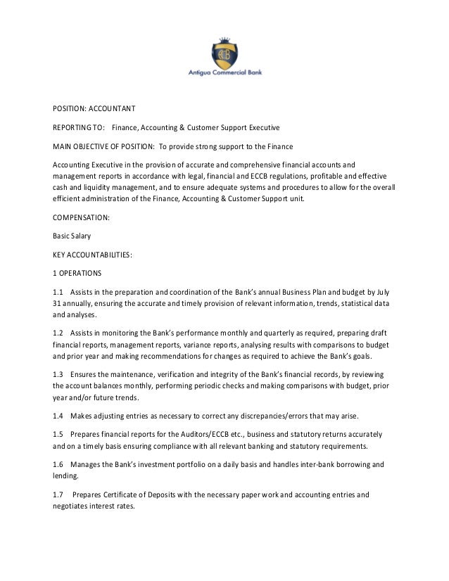 Vacancy Accountant Antigua Commercial Bank