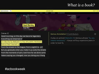 What is a book?
#acbookweek
 