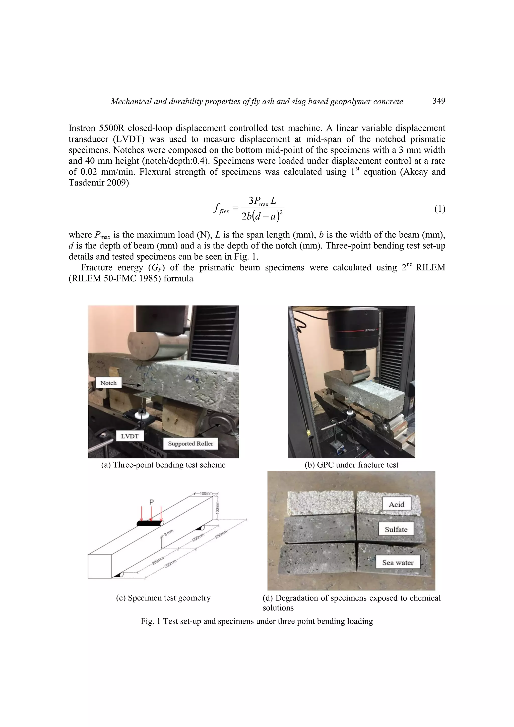 Mechanical and durability properties of fly ash and slag based ...