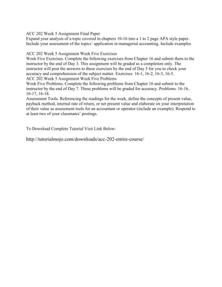 Acc 202 entire course | DOCX