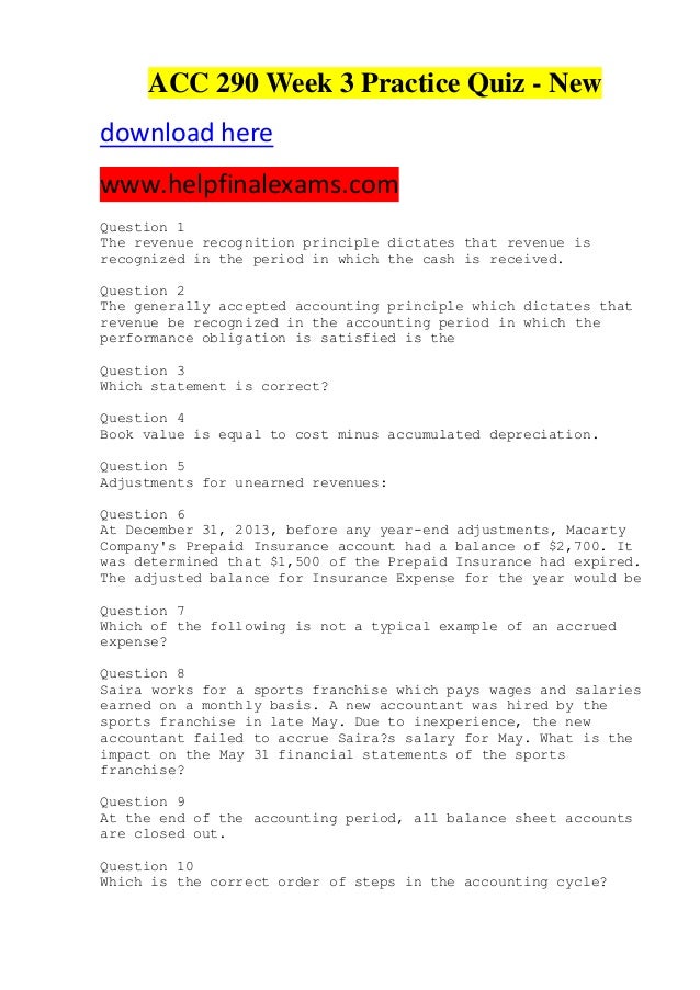 Essay on acc 290 week 3 practice quiz new 05 picture