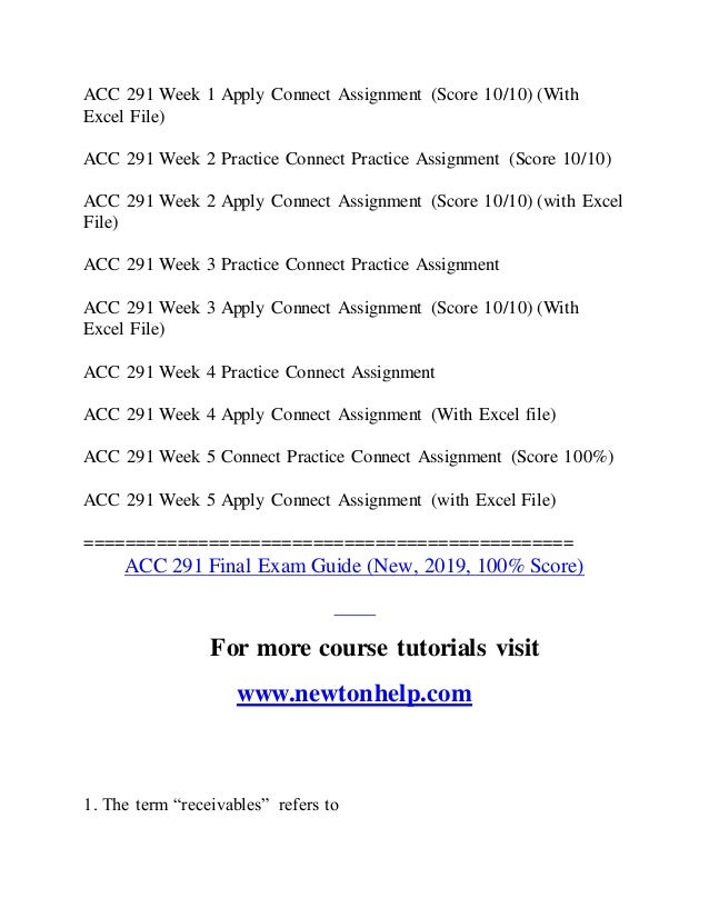 Acc 291 New Extraordinary Success Newtonhelp 