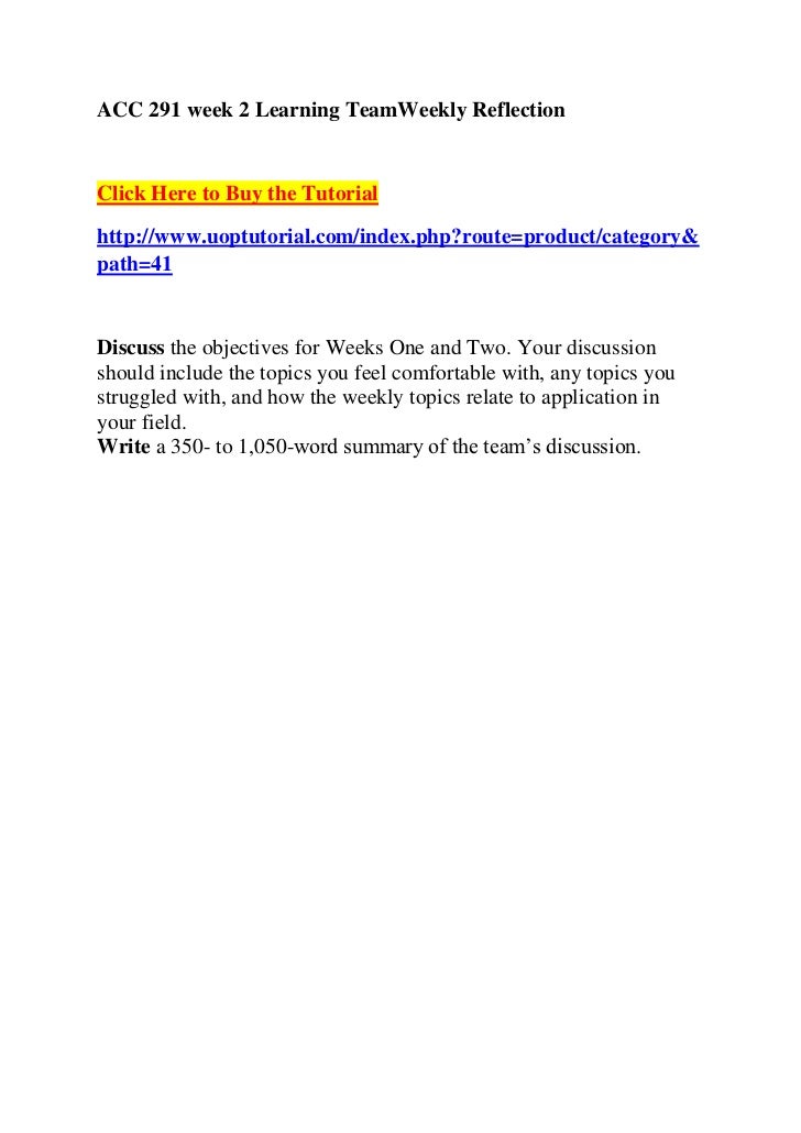 Acc 291 week 2 learning team weekly reflection essay 02 image