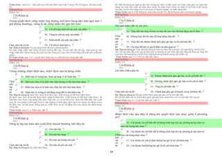 14
Tham khảo: mục 6.2.1 Định giá dựa trên giá thành sản xuất (Trang 125 GTTopica– Kế toán quản
trị)
Không đúng
Điểm:0/1.
Câu4 [Góp ý]
Điểm : 1
Trong quyết định chấp nhận hay không một đơn hàng đặc biệt (giá bán <
giá thông thường), công ty sẽ chấp nhận khi giá lớn hơn:
Chọn một câu trả lời
 A) Chi phítăng thêm để sản xuất sản phẩm
 B) Tổng chi phísản xuất sản phẩm
 C) Định phíđể sản xuất sản phẩm
 D) Chi phícố định đơn vị
Sai. Đáp án đúng là: Chi phí tăng thêm để sản xuất sản phẩm
Vì: Việc chấp nhận đơn hàng chỉ ảnh hưởng đến các chi phí biến đổi. Vì vậy, nhà quản lý nên
chấp nhận đơn hàng chừng nào giá của đơn hàng còn cao hơn chi phí tăng thêm để sản xuất sản
phẩm.
Vì Tham khảo: mục 7.4.1. Quyết định nhận hay từ chốimột đơn hàng đặc biệt
Không đúng
Điểm:0/1.
Câu5 [Góp ý]
Điểm : 1
Trong những nhận định sau, nhận định nào là đúng nhất:
Chọn
một
câu
trả
lời
 A) Định mức lý tưởng hay được áp dụng vì nó hoàn hảo.
 B) Định mức thựctế là định mức chặt nhưng có thể thựchiện được.
 C) Định mức thựctế là định mức chặt nên khó thựchiện được.
 D) Định mức lý tưởng có thểdùng trong bất cứ thời điểm nào
Sai. Đáp án đúng là: Định mức thực tế là định mức chặt nhưng có thể thực hiện được.
Vì: Định mức thực tế có thể được định nghĩa là định mức “chặt nhưng có thể thực hiện được”, là
loại định mức được xây dựng một cách chặt chẽ, có cơ sở khoa học, dựa trên điều kiện sản xuất
thực tế: cho phép có thời gian hợp lý máy ngừng và thời gian nghỉ ngơi của người lao động và do
đó định mức sẽ đạt được thông qua sự nhận thức và sự cố gắng cao của người lao động trong
công việc.
Tham khảo: mục 5.1.2. Phân loại, bài 5.
Không đúng
Điểm:0/1.
Câu6 [Góp ý]
Điểm : 1
Công ty lập dự toán sản xuất kinh doanh thường bắt đầu từ:
Chọn một câu trả lời
 A) Dự toán tiền
 B) Dự toán bán hàng
 C) Dự toán sản lượng sản xuất
 D) Dự toán chi phí sản xuất
Sai. Đáp án đúng là: Dự toán bán hàng
Vì: Một hệ thống dự toán là tập hợp những dự toán có liên quan với nhau, bao gồm dự toán bán
hàng, dự toán sản xuất, dự toán mua hàng, dự toán nhân công, dự toán chi phí sản xuất chung,
dự toán chiphí bán hàng và chi phí quản lý doanh nghiệp, dự toán dòng tiền.
Tham khảo: mục 4.3 Hệ thống dự toán Xem sơ đồ 4.5: Hệ thống dự toán của doanh nghiệp
Không đúng
Điểm:0/1.
Câu7 [Góp ý]
Điểm : 1
Chi phí biến đổi là chi phí:
Chọn
một
câu
trả
lời
 A) Thay đổi trên tổng số theo sự thay đổi của mức độ hoạt động của tổ chức
 B) Không thay đổi khi mức độ hoạt động thay đổi.
 C) Thay đổi trên khoản chênh lệch giữa giá bán và chi phíbiến đổi.
 D) Chỉ thay đổi khi có quyết định của nhà quản trị
Sai. Đáp án đúng là: Thay đổi trên tổng số theo sự thay đổi của mức độ hoạt động của tổ chức
Vì: Chi phí biến đổi (còn gọi là biến phí) là những chi phí thay đổi trên tổng số theo sự thay đổi
của mức độ hoạt động của tổ chức (thông thường là khối lượng sản phẩm Q).
Tham khảo: mục 3.1.1 Chi phí biến đổi, bài 3
Không đúng
Điểm:0/1.
Câu8 [Góp ý]
Điểm : 1
Lãi trên biến phí là:
Chọn một câu trả lời
 A) Khoản chênh lệch giữa giá bán và chi phíbiến đổi
 B) Khoảng chênh lệch giữa giá bán và chi phícố định
 C) Tổng chi phíbiến đổi
 D) Chênh lệch giữa giá kế hoạch và chi phíbiến đổi
Sai. Đáp án đúng là: Khoản chênh lệch giữa giá bán và chi phí biến đổi.
Vì: Lãi trên biến phí là chênh lệch giữa giá bán (hay doanh thu) với chi phí biến đổi của nó
Tham khảo: mục 3.1.3 Lãi trên biến phí, bài 3
Không đúng
Điểm:0/1.
Câu9 [Góp ý]
Điểm : 1
Nhận định nào sau đây là đúng khi quyết định lựa chọn giữa 2 phương
án?
Chọn
một
câu
trả
lời
 A) Các khoản chi phí biến đổi là không thích hợp khi các phương án lựa chọn có
 mức sản lượng như nhau
 B) Các khoản chi phíbiến đổi là không thích hợp khi các phương án lựa chọn có
 mức sản lượng khác nhau
 C) Các khoản chi phícố định không bao giờ là chi phíthích hợp
 D) Các khoản thuếkhông bao giờ là chi phíthích hợp
 