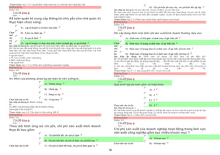 36
Tham khảo: mục 7.4.1. Quyết định chấp nhận hay từ chốimột đơn hàng đặc biệt
Không đúng
Điểm:0/1.
Câu18 [Góp ý]
Điểm : 1
Kế toán quản trị cung cấp thông tin chủ yếu cho nhà quản trị
thực hiện chức năng:
Chọn
một
câu
trả
lời
 A) Lập kế hoạch và tổ chức thựchiện
 B) Kiểm tra, đánh giá
 C) Ra quyết định
 D) Lập kế hoạch, tổ chức thựchiện, kiểm trađánh giá, ra quyết định
Sai. Đáp án đúng là: Lập kế hoạch, tổ chức thực hiện, kiểm tra đánh giá, ra quyết định
Vì: Cho dù mục tiêu hoạt động của một tổ chức là gì đi nữa, công việc của các nhà quản lý là phải
đảm bảo các mục tiêu được thực hiện. Trong quá trình theo đuổi mục tiêu của tổ chức, các nhà
quản lý thực hiện bốn hoạt động (chức năng) cơ bản:
♦ Lập kế hoạch
♦ Tổ chức và điều hành hoạt động,
♦ Kiểm soát hoạt động
♦ Ra quyết định.
Tham khảo: mục 1.1.2.2 Phản ánh hoạt động của doanh nghiệp
Không đúng
Điểm:0/1.
Câu19 [Góp ý]
Điểm : 1
Ưu điểm của phương pháp lập dự toán từ trên xuống là:
Chọn một câu trả lời
 A) Nhanh chóng
 B) Chính xác
 C) Đáng tin cậy
 D) Trung thực
Sai. Đáp án đúng là: Nhanh chóng
Vì
Ưu điểm của phương pháp này là nhanh chóng.
(Xem giáo trình trang 87).
Tham khảo: mục 4.2.1 Dự toán từ trên xuống, bài 4.
Không đúng
Điểm:0/1.
Câu20 [Góp ý]
Điểm : 1
Theo mô hình ứng xử chi phí, chi phí sản xuất kinh doanh
thực tế bao gồm:
Chọn một câu trả lời
 A) Chi phíbiến đổi, chi phícố định
 B) Chi phí biến đổi, chi phí cố định, chi phíhỗn hợp
 C) Chi phí cố định bắt buộc, chi phícố định quản trị
 D) Chi phíbiến đổi thực thụ, chi phíbiến đổi cấp bậc
Sai. Đáp án đúng là: Chi phí biến đổi, chi phí cố định, chi phí hỗn hợp
Vì: Dựa vào cách ứng xử của chi phí theo sự biến đổi của mức hoạt động, chi phí của tổ chức
được phân loại thành chi phí biến đổi (variable costs), chi phí cố định (fixed costs) và chi phí hỗn
hợp (mixed cost).
Tham khảo: mục 2.2.2 Phân loại chiphí theo cách ứng xử của chiphí
Không đúng
Điểm:0/1.
Câu21 [Góp ý]
Điểm : 1
Khi xây dựng định mức biến phí sản xuất kinh doanh thường dựa vào:
Chọn
một
câu
trả
lời
 A) Định mức về thời gian và định mức về giá biến phí
 B) Định mức về lượng và định mức về giá biến phí
 C) Định mức về lượng thựctế và định mức về giá biến phíước tính
 D) Định mức về lượng thực tếvà định mức về giá biến phíthựctế
Sai. Đáp án đúng là: "Định mức về lượng và định mức về giá biến phí"
Vì: Chi phí định mức được thiết lập cho từng khoản mục chi phí sản xuất dựa trên lượng định mức
(ví dụ như số giờ lao động, số lượng nguyên liệu,… cần để sản xuất một đơn vị sản phẩm) và giá
định mức của mỗi nhân tố đầu vào.
=> Khi xây dựng định mức biến phí sản xuất kinh doanh thường dựa vào định mức về lượng và
định mức về giá của biến phí đó.
Tham khảo: mục 5.1.4. Xây dựng định mức chiphí sản xuất
Không đúng
Điểm:0/1.
Câu22 [Góp ý]
Điểm : 1
Quá trình lập dự toán gồm có mấy khâu:
Chọn một câu trả lời
 A) 5
 B) 4
 C) 3
 D) 2
Sai. Đáp án đúng là: 2
Vì: Hai khâu quan trọng để doanh nghiệp có thể lập kế hoạch và thực hiện kế hoạch trong việc lập
dự phòng đóng một vai trò rất quan trọng. Cụ thể là: Khâu kế hoạch và Khâu kiểm soát
Tham khảo: mục 4.1.2 Mục đích của dự toán
Không đúng
Điểm:0/1.
Câu23 [Góp ý]
Điểm : 1
Chi phí sản suất của doanh nghiệp hoạt động trong lĩnh vực
sản xuất công nghiệp gồm bao nhiêu khoản mục ?
Chọn một câu trả lời
 A) 3 khoản mục
 B) 4 khoản mục
 