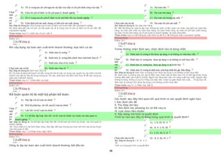 48
Chọn
một
câu
trả
lời
 A) Về tỷ trọngcủa chi phínguyên vật liệu trựctiếp và chi phí nhân công trựctiếp
 B) Giữa chi phícố định và chi phíquản lý doanh nghiệp
 C) Về tỷ trọng của chi phícố định và chi phíbiến đổi của doanh nghiệp
 D) Giữa định phísản xuất chung và biến phí sản xuất chung
Sai. Đáp án đúng là: Về tỷ trọng của chi phí cố định và chi phí biến đổi của doanh nghiệp
Vì: Khái niệm kết cấu chi phí: Là mối quan hệ về tỷ trọng của chi phí cố định và chi phí biến đổi
của doanh nghiệp
Tham khảo: mục 3.1.4 Kết cấu chi phí, bài 3.
Không đúng
Điểm:0/1.
Câu18 [Góp ý]
Điểm : 1
Khi xây dựng dự toán sản xuất kinh doanh thường dựa trên cơ sở:
Chọn một câu trả lời
 A) Định mức lý tưởng
 B) Định mức lý tưởng điều chỉnh theo tình hình thựctế
 C) Định mức thựctế kỳ trước
 D) Định mức thựctế
Sai. Đáp án đúng là: Định mức thực tế
Vì: Dự toán là bảng kế hoạch chi tiết, trong đó mô tả việc sử dụng các nguồn lực tài chính và kinh
doanh của một kỳ nào đó trong tương lai. Do vậy, phải dựa vào định mức thực tế để xây dựng dự
toán sản xuất kinh doanh.
Tham khảo: mục 4.1.1 Khái niệm dự toán
Không đúng
Điểm:0/1.
Câu19 [Góp ý]
Điểm : 1
Kế toán quản trị là một bộ phận kế toán:
Chọn
một
câu
trả
lời
 A) Độc lập với kế toán tài chính
 B) Một bộ phận hay chi tiết của kế toán tài chính
 C) Liên kết với kế toán tài chính
 D) Có thểđộc lập hoặc liên kết với kế toán tài chính tùy thuộcvào nhà quản trị
 doanh nghiệp
Sai. Đáp án đúng là: Có thể độc lập hoặc liên kết với kế toán tài chính tùy thuộc vào nhà quản trị
doanh nghiệp
Vì: Thực chất có 2 mô hình khác nhau: Độc lập, kết hợp nhưng lựa chọn mô hình nào là tùy thuộc
vào nhà quản trị DN
Tham khảo: mục 1.3.2 Khác nhau (Mục đích)
Không đúng
Điểm:0/1.
Câu20 [Góp ý]
Điểm : 1
Công ty lập dự toán sản xuất kinh doanh thường bắt đầu từ:
Chọn một câu trả lời
 A) Dự toán tiền
 B) Dự toán bán hàng
 C) Dự toán sản lượng sản xuất
 D) Dự toán chi phí sản xuất
Sai. Đáp án đúng là: Dự toán bán hàng
Vì: Một hệ thống dự toán là tập hợp những dự toán có liên quan với nhau, bao gồm dự toán bán
hàng, dự toán sản xuất, dự toán mua hàng, dự toán nhân công, dự toán chi phí sản xuất chung,
dự toán chiphí bán hàng và chi phí quản lý doanh nghiệp, dự toán dòng tiền.
Tham khảo: mục 4.3 Hệ thống dự toán Xem sơ đồ 4.5: Hệ thống dự toán của doanh nghiệp
Không đúng
Điểm:0/1.
Câu21 [Góp ý]
Điểm : 1
Trong những nhận định sau, nhận định nào là đúng nhất:
Chọn
một
câu
trả
lời
 A) Định mức lý tưởng ít khi được áp dụng vì nó không có tính thực tiễn.
 B) Định mức lý tưởng hay được áp dụng vì nó không có tính thựctiễn.
 C) Định mức lý tưởng hay được áp dụng vì nó hoàn hảo.
 D) Định mức lý tưởng là định mức phù hợp nhất khi giá biến động
Sai. Đáp án đúng là: Định mức lý tưởng ít khi được áp dụng vì nó không có tính thực tiễn.
Vì: Định mức lý tưởng hay còn gọi là định mức hoàn hảo là định mức chỉ có thể đạt được trong
những điều kiện sản xuất lý tưởng: Người lao động làm việc với năng suất cao nhất, nguyên liệu
không bị hỏng, không có sự hư hỏng của máy móc, hoặc sự gián đoạn sản xuất,… Trong thực tế,
định mức lý tưởng ít khi được áp dụng vì nó không có tính thực tiễn.
Tham khảo: mục 5.1.2. Phân loại, bài 5.
Không đúng
Điểm:0/1.
Câu22 [Góp ý]
Điểm : 1
Các bước sau đây liên quan tới quá trình ra các quyết định ngắn hạn:
I. Xác định vấn đề
II. Thu thập dữ liệu
III. Xác định các phương án có thể xảy ra
IV. Lựa chọn tiêu chuẩn
V. Xây dựng mô hình ra quyết định
Trình tự nào sau đây là đúng trong quá trình ra quyết định?
Chọn một câu trả lời
 A) I, II, III, IV, V
 B) II, V, I, IV, III
 C) I, IV, III, V, II
 D) II, V, III, IV, I
Sai. Đáp án đúng là: I, IV, III, V, II
Vì
Trình tự trong quá trình ra quyết định:
 