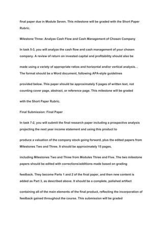 ACC 345: Final Project Guidelines and Grading Guide | PDF