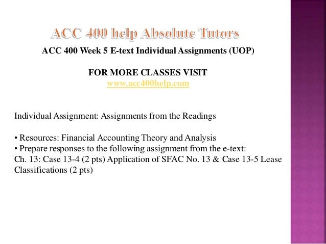 case 13 4 application of sfac no 13 Ch 13: case 13-4 application of sfac no 13 & case 13-5 lease classifications acc 400 week 5 individual assignment debt versus equity financing paper. case 13 4 application of sfac no 13 Ch 13: case 13-4 application of sfac no 13 & case 13-5 lease classifications acc 400 week 5 individual assignment debt versus equity financing paper.