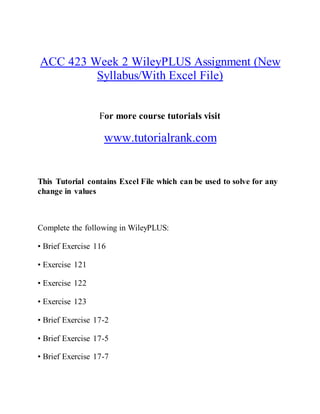 ACC 423 Effective Communication/tutorialrank.com