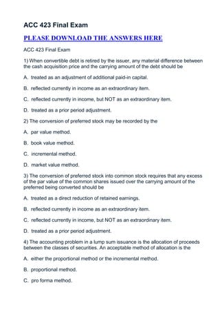 Acc 423 final exam | DOCX