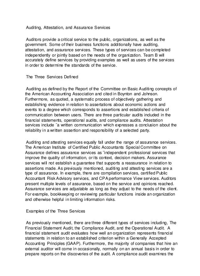 Auditing attestation and assurance services paper introduction picture