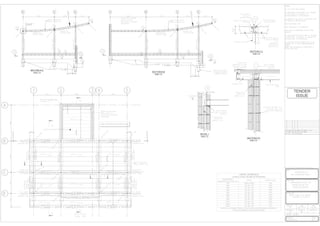 SECTION C-C
Scale 1:10
SECTION A-A
Scale 1:10 SECTION B-B
Scale 1:10
SECTION D-D
Scale 1:10
DETAIL 1
Scale 1:10
.
ISSUE
TENDER
LINTEL SCHEDULE
(CORUS CATNIC OR SIMILAR APPROVED)
REFERENCE
ARCHITECT'S 611545 110
LINTEL LENGTH (mm)
W01 HEAD FIXING 1030
W02 C9 / 90 / 100 1875
W03 C9 / 90 / 100 1875
W04 C9 / 90 / 100 1875
W05 C9 / 90 / 100 1875
W06 C9 / 90 / 100 1875
W07 C9 / 90 / 100 1030
W08 C9 / 90 / 100 3525
EX01 C9 / 90 / 100 2300
EX02 C9 / 90 / 100 1310
EX03 C9 / 90 / 100 1310
NOTE: ALL INTERNAL LINTELS TO BE 100x75 PRE-STRESSED CONCRETE,
PROVIDE MINIMUM 100mm END BEARING.