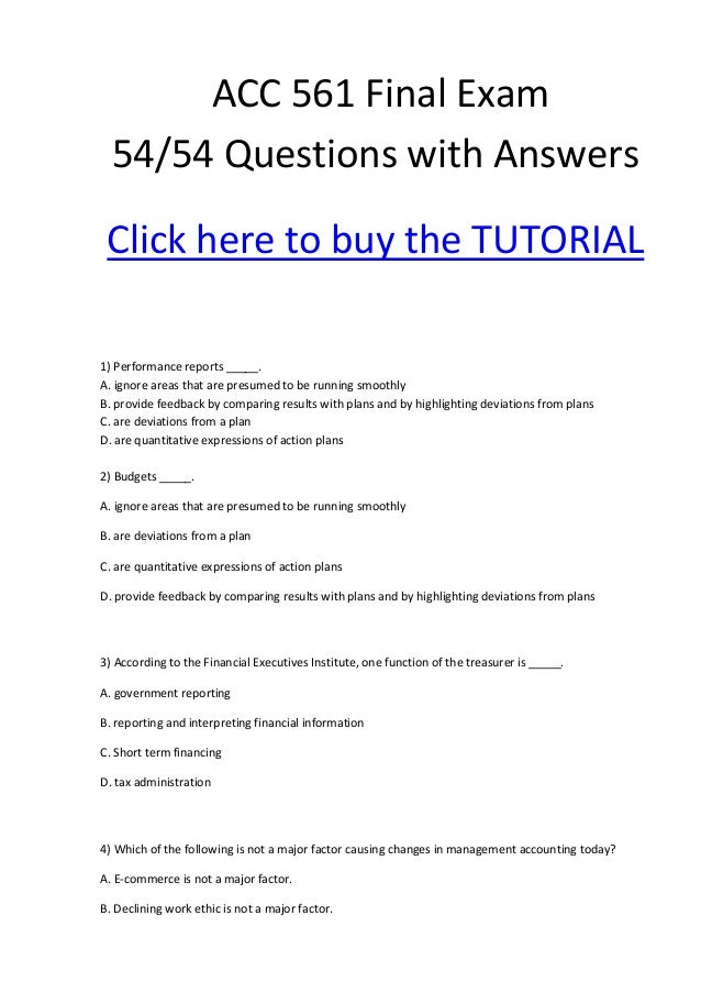 acc 561 final exam 54 questions with answers correct 100 accountant interview questions