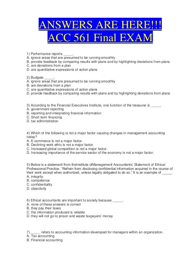 Acc 561 final exam questions and correct answers 100 guaranteed