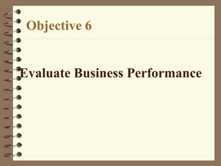 Objective 6
Evaluate Business Performance
 