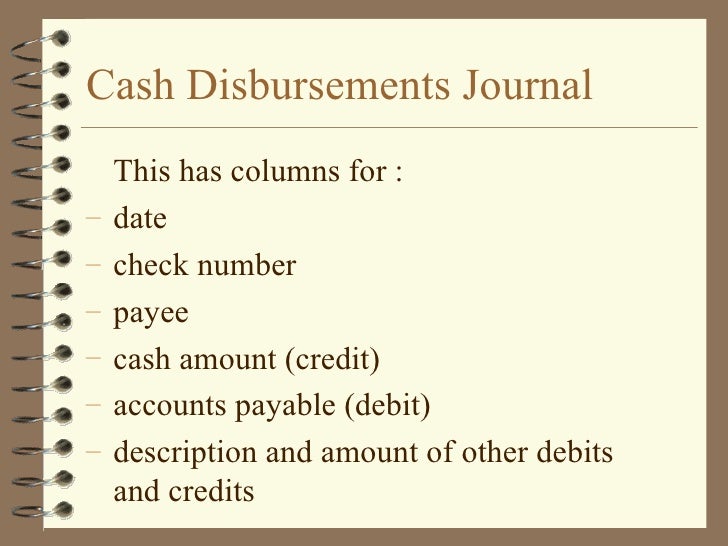 disbursements journal
