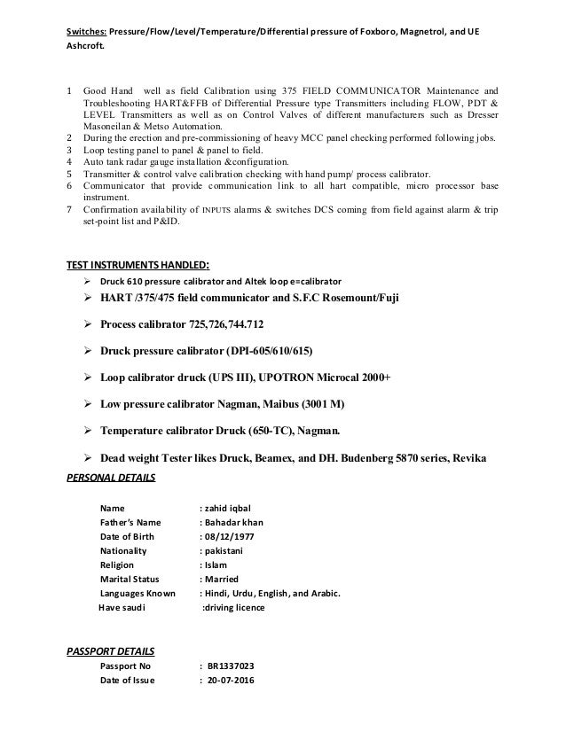 Cv For Ins S Tech Ptc 1