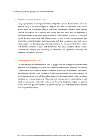 From Vision to Procurement: Principles for Adopting Cloud Computing in the Public Sector | May 2019 | Page 9
Part 1: Prote...