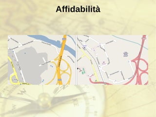 La libertà delle mappe “ If you don’t make [lower-resolution mapping data] publicly available, there will be people with their cars and GPS devices, driving around with their laptops .. They will be cataloguing every lane, and enjoying it, driving 4×4s behind your farm at the dead of night. There will, if necessary, be a grass-roots remapping.” Tim Berners-Lee The Guardian, Thursday 23 March 2006 