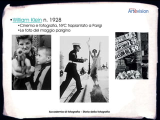•Paul Strand 1890-1976
   •Sei decadi di fotografia (inizia con Stieglitz e Weston). Manhatta (1921)
   •La fotografia promuove la riforma sociale. Rapporto col comunismo




                     Accademia di fotografia – Storia della fotografia
 
