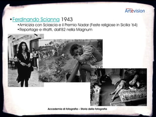 •George Hurrell 1904-1992
   •Il maestro del glamour hollywoodiano classico (’30-’40)
   •MGM poi Warner, illuminazione a effetto




                     Accademia di fotografia – Storia della fotografia
 