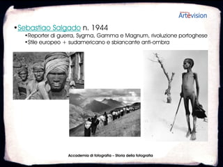 •Garry Winogrand 1928-1984
  •Inventore della street photography. Cogliere l’attimo con la Leica.
  •Lascia un archivio di 300.000 immagini




                    Accademia di fotografia – Storia della fotografia
 