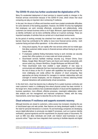 Better on the Cloud: Financial Services in Asia Pacific 2021 | Page 15 of 94
The COVID-19 crisis has further accelerated t...