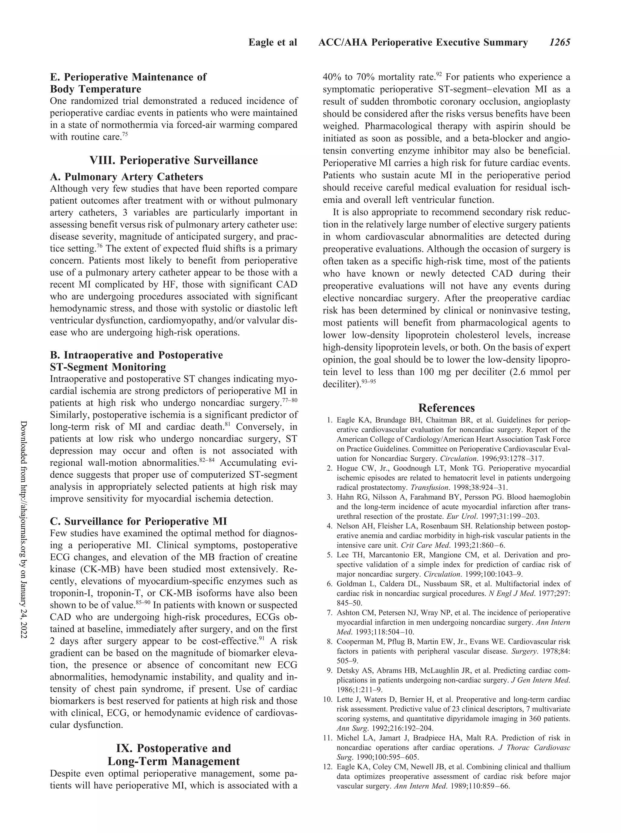 Acc:aha guideline update for perioperative cardiovascular evaluation ...