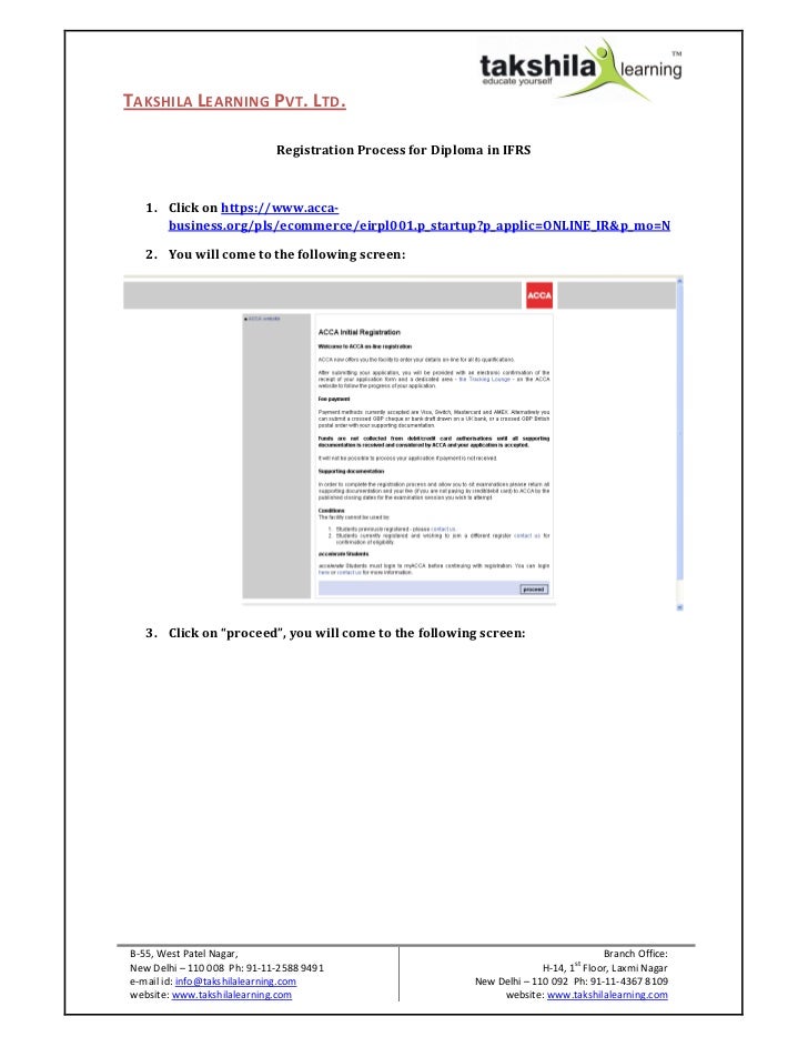 ACCA Registration Process for Diploma in IFRS