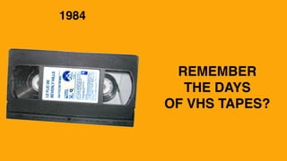 1984
REMEMBER
THE DAYS
OF VHS TAPES?
 