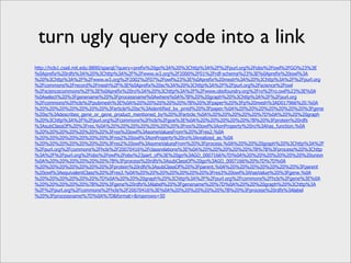 turn ugly query code into a link
http://hcls1.csail.mit.edu:8890/sparql/?query=prefix%20go%3A%20%3Chttp%3A%2F%2Fpurl.org%2Fobo%2Fowl%2FGO%23%3E
%0Aprefix%20rdfs%3A%20%3Chttp%3A%2F%2Fwww.w3.org%2F2000%2F01%2Frdf-schema%23%3E%0Aprefix%20owl%3A
%20%3Chttp%3A%2F%2Fwww.w3.org%2F2002%2F07%2Fowl%23%3E%0Aprefix%20mesh%3A%20%3Chttp%3A%2F%2Fpurl.org
%2Fcommons%2Frecord%2Fmesh%2F%3E%0Aprefix%20sc%3A%20%3Chttp%3A%2F%2Fpurl.org%2Fscience%2Fowl
%2Fsciencecommons%2F%3E%0Aprefix%20ro%3A%20%3Chttp%3A%2F%2Fwww.obofoundry.org%2Fro%2Fro.owl%23%3E%0A
%0Aselect%20%3Fgenename%20%3Fprocessname%0Awhere%0A%7B%20%20graph%20%3Chttp%3A%2F%2Fpurl.org
%2Fcommons%2Fhcls%2Fpubmesh%3E%0A%20%20%20%20%20%7B%20%3Fpaper%20%3Fp%20mesh%3AD017966%20.%0A
%20%20%20%20%20%20%20%3Farticle%20sc%3Aidentified_by_pmid%20%3Fpaper.%0A%20%20%20%20%20%20%20%3Fgene
%20sc%3Adescribes_gene_or_gene_product_mentioned_by%20%3Farticle.%0A%20%20%20%20%20%7D%0A%20%20%20graph
%20%3Chttp%3A%2F%2Fpurl.org%2Fcommons%2Fhcls%2Fgoa%3E%0A%20%20%20%20%20%7B%20%3Fprotein%20rdfs
%3AsubClassOf%20%3Fres.%0A%20%20%20%20%20%20%20%3Fres%20owl%3AonProperty%20ro%3Ahas_function.%0A
%20%20%20%20%20%20%20%3Fres%20owl%3AsomeValuesFrom%20%3Fres2.%0A
%20%20%20%20%20%20%20%3Fres2%20owl%3AonProperty%20ro%3Arealized_as.%0A
%20%20%20%20%20%20%20%3Fres2%20owl%3AsomeValuesFrom%20%3Fprocess.%0A%20%20%20graph%20%3Chttp%3A%2F
%2Fpurl.org%2Fcommons%2Fhcls%2F20070416%2Fclassrelations%3E%0A%20%20%20%20%20%7B%7B%3Fprocess%20%3Chttp
%3A%2F%2Fpurl.org%2Fobo%2Fowl%2Fobo%23part_of%3E%20go%3AGO_0007166%7D%0A%20%20%20%20%20%20%20union
%0A%20%20%20%20%20%20%7B%3Fprocess%20rdfs%3AsubClassOf%20go%3AGO_0007166%20%7D%7D%0A
%20%20%20%20%20%20%20%3Fprotein%20rdfs%3AsubClassOf%20%3Fparent.%0A%20%20%20%20%20%20%20%3Fparent
%20owl%3AequivalentClass%20%3Fres3.%0A%20%20%20%20%20%20%20%3Fres3%20owl%3AhasValue%20%3Fgene.%0A
%20%20%20%20%20%20%7D%0A%20%20%20graph%20%3Chttp%3A%2F%2Fpurl.org%2Fcommons%2Fhcls%2Fgene%3E%0A
%20%20%20%20%20%7B%20%3Fgene%20rdfs%3Alabel%20%3Fgenename%20%7D%0A%20%20%20graph%20%3Chttp%3A
%2F%2Fpurl.org%2Fcommons%2Fhcls%2F20070416%3E%0A%20%20%20%20%20%7B%20%3Fprocess%20rdfs%3Alabel
%20%3Fprocessname%7D%0A%7D&format=&maxrows=50
 