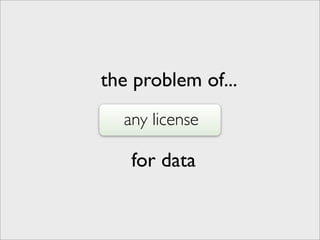 the problem of...
  any license

   for data
 