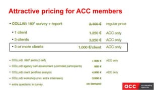 Attractive pricing for ACC members
 