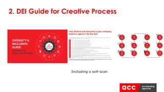 2. DEI Guide for Creative Process
DIVERSITY &
INCLUSION
GUIDE
DURING THE
CREATIVE PROCESS
D&I
CREATIVE
PROCESS
Including a self-scan
 