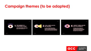 Campaign themes (to be adapted)
 