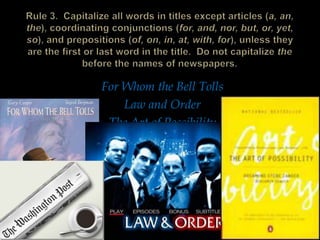 For Whom the Bell Tolls
Law and Order
The Art of Possibility
the Washington Post

 